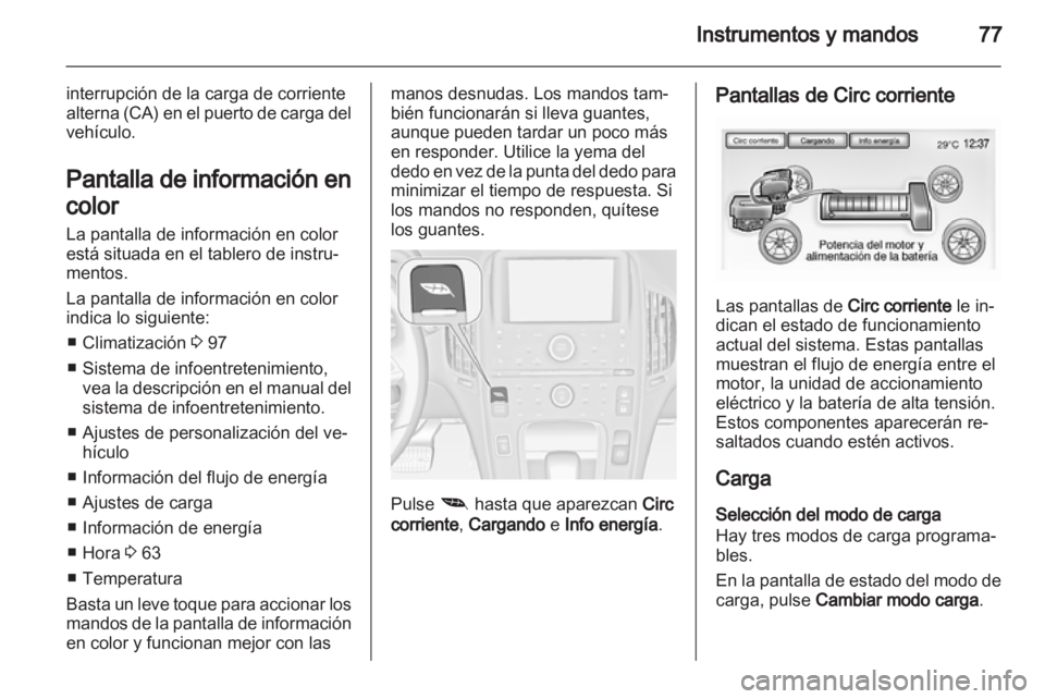 OPEL AMPERA 2012.5 Manual de Instrucciones (in Spanish) OPEL AMPERA 2012.5 Manual de Instrucciones (in Spanish)