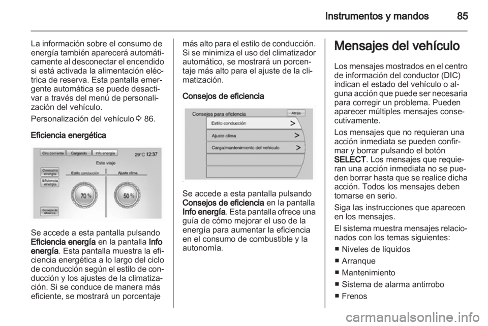 OPEL AMPERA 2012.5 Manual de Instrucciones (in Spanish) OPEL AMPERA 2012.5 Manual de Instrucciones (in Spanish)
