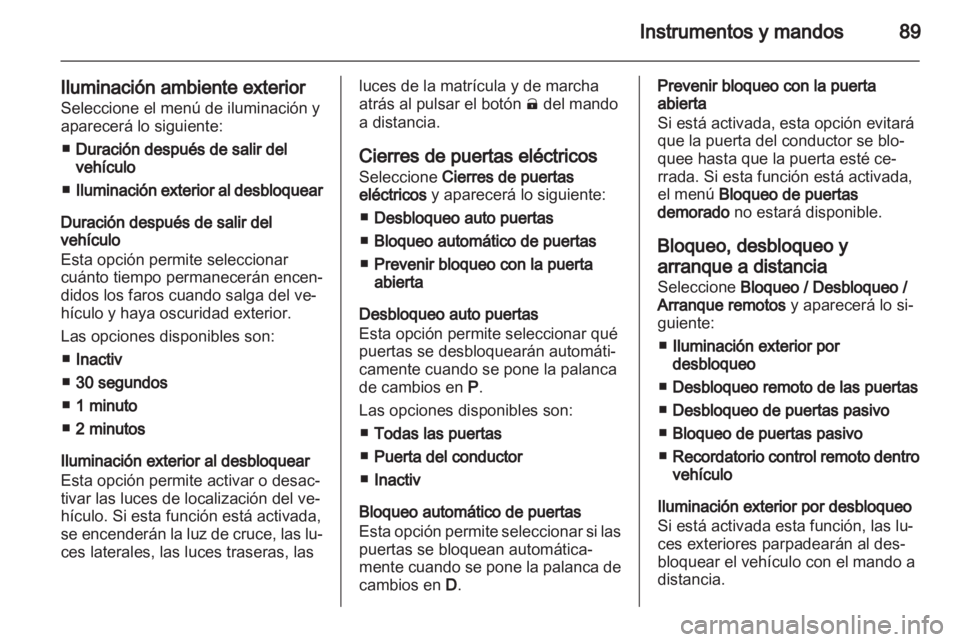 OPEL AMPERA 2012.5 Manual de Instrucciones (in Spanish) OPEL AMPERA 2012.5 Manual de Instrucciones (in Spanish)