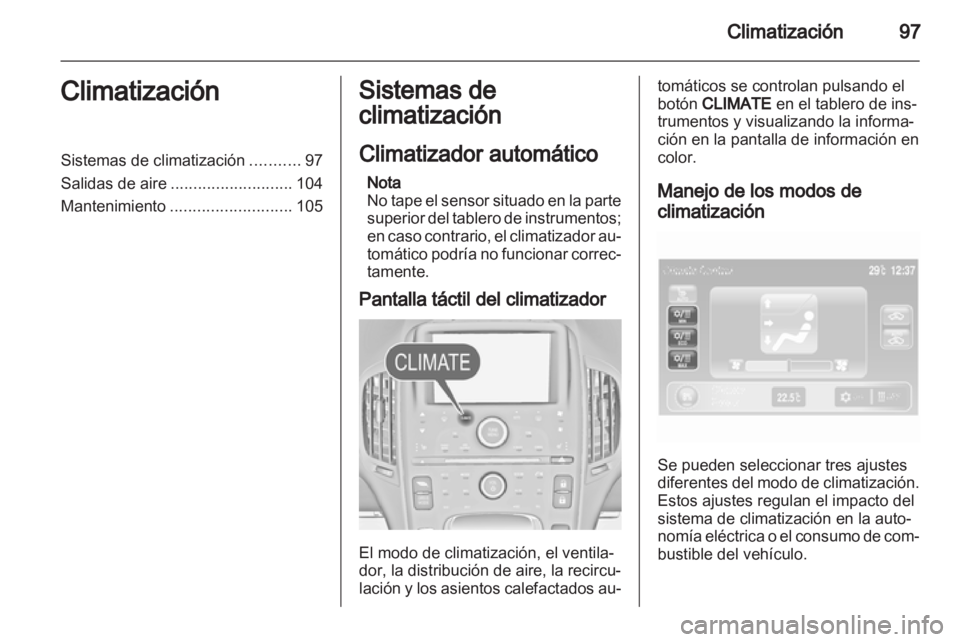 OPEL AMPERA 2012.5 Manual de Instrucciones (in Spanish) OPEL AMPERA 2012.5 Manual de Instrucciones (in Spanish)