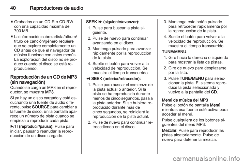 OPEL AMPERA 2013  Manual de infoentretenimiento (in Spanish) 