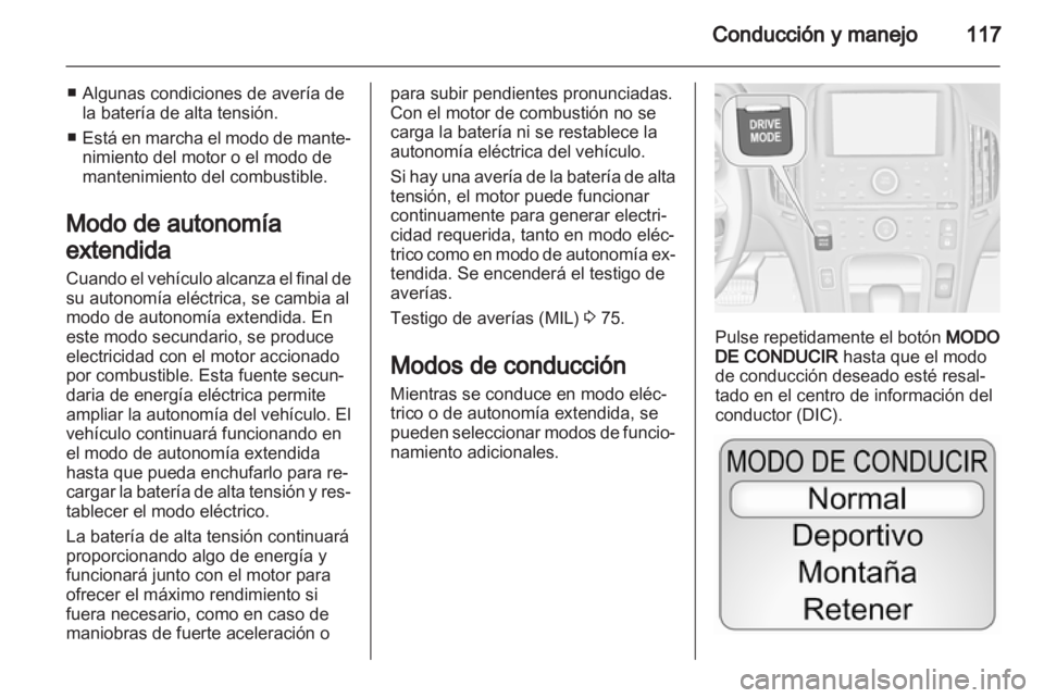OPEL AMPERA 2013 Manual de Instrucciones (in Spanish) OPEL AMPERA 2013 Manual de Instrucciones (in Spanish)