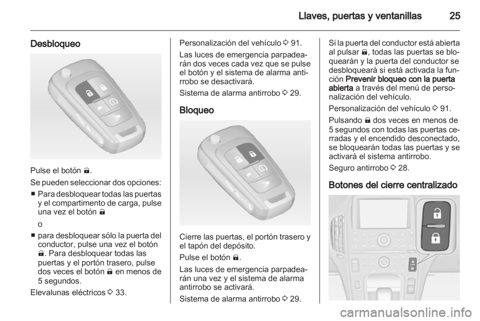 OPEL AMPERA 2013  Manual de Instrucciones (in Spanish) 