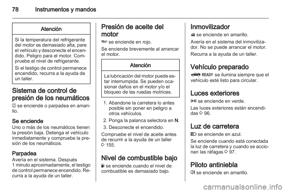 OPEL AMPERA 2013 Manual de Instrucciones (in Spanish) OPEL AMPERA 2013 Manual de Instrucciones (in Spanish)