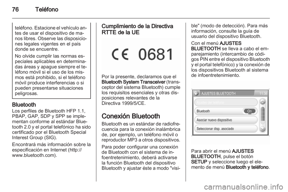 OPEL ANTARA 2012 Manual de infoentretenimiento (in Spanish) OPEL ANTARA 2012 Manual de infoentretenimiento (in Spanish)
