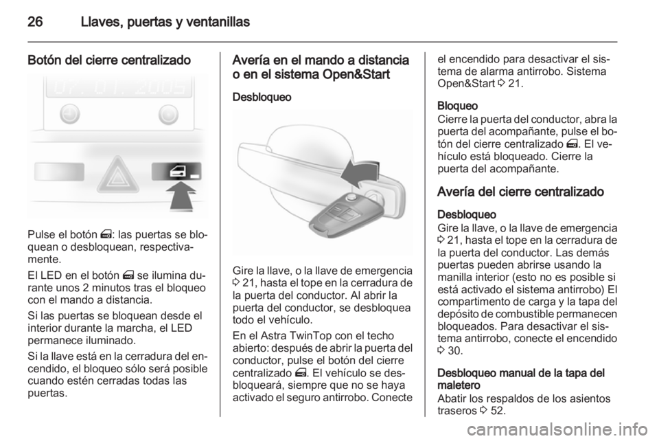 OPEL ASTRA H 2011 Manual de Instrucciones (in Spanish) OPEL ASTRA H 2011 Manual de Instrucciones (in Spanish)