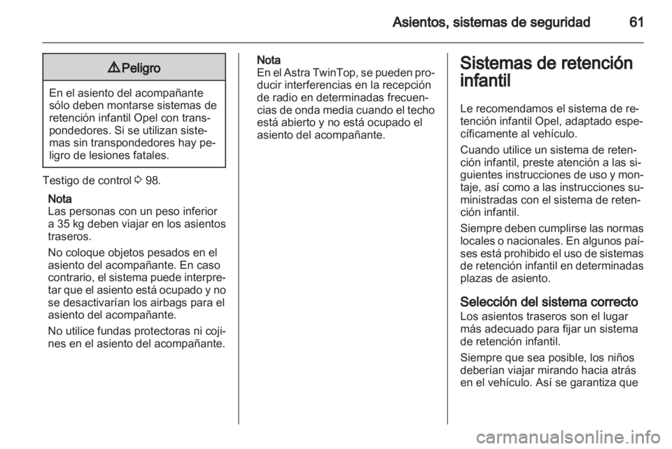 OPEL ASTRA H 2011 Manual de Instrucciones (in Spanish) OPEL ASTRA H 2011 Manual de Instrucciones (in Spanish)