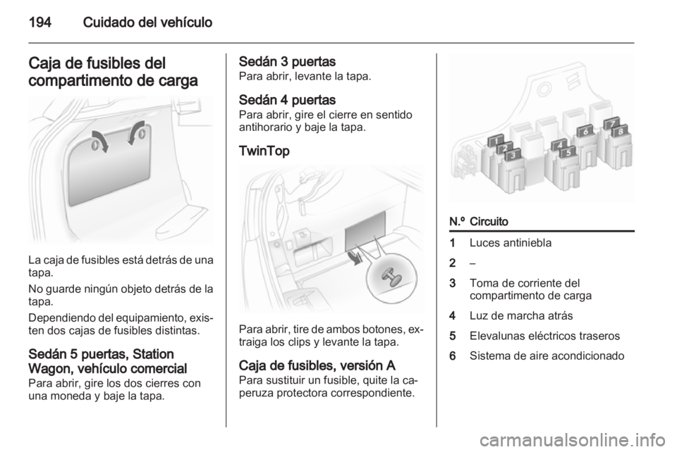 OPEL ASTRA H 2012 Manual de Instrucciones (in Spanish) OPEL ASTRA H 2012 Manual de Instrucciones (in Spanish)