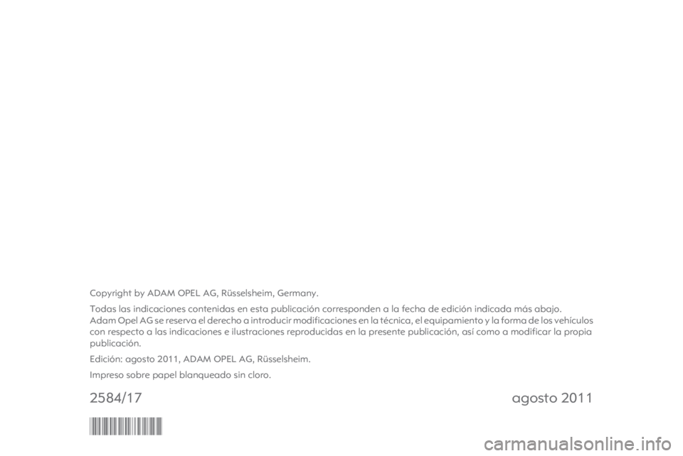 OPEL ASTRA H 2012  Manual de Instrucciones (in Spanish) 