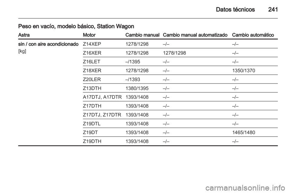 OPEL ASTRA H 2013  Manual de Instrucciones (in Spanish) 