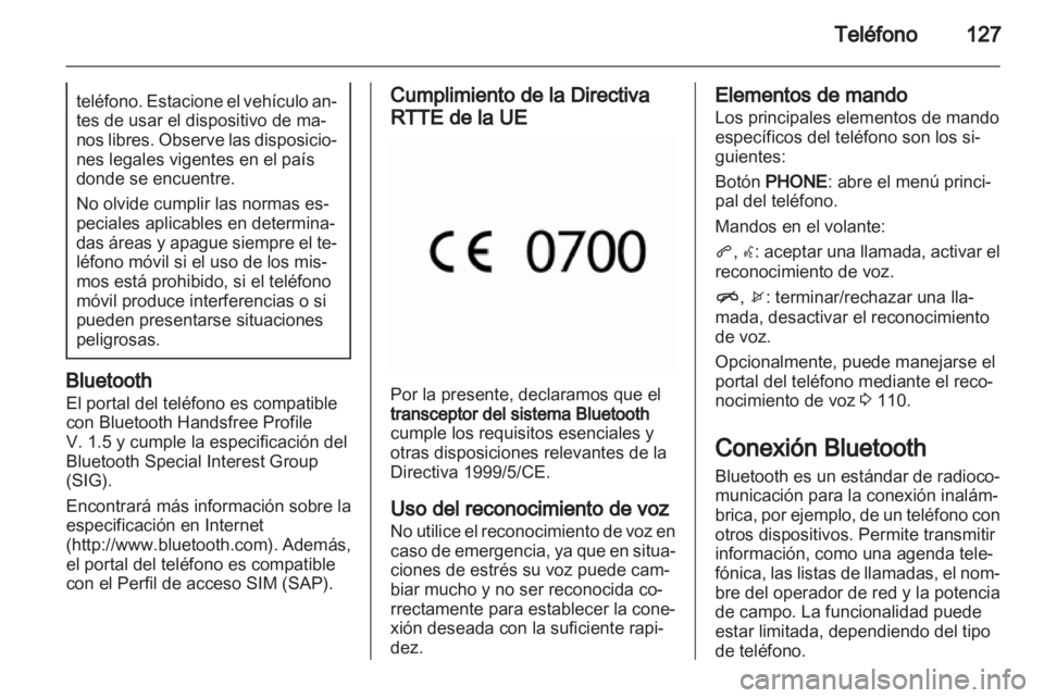 OPEL CASCADA 2013.5  Manual de infoentretenimiento (in Spanish) 