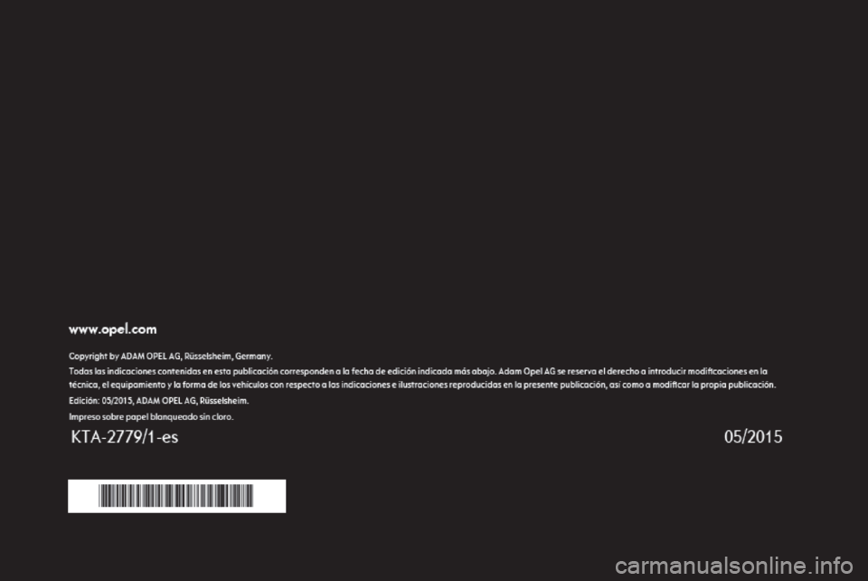 OPEL KARL 2015.75 Manual de Instrucciones (in Spanish) OPEL KARL 2015.75 Manual de Instrucciones (in Spanish)