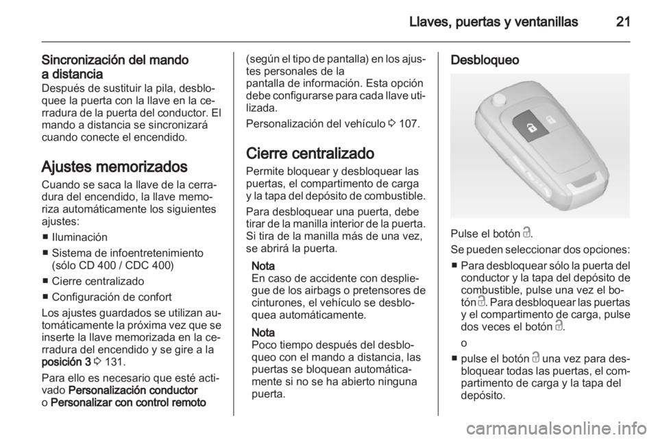 OPEL MERIVA 2011  Manual de Instrucciones (in Spanish) 