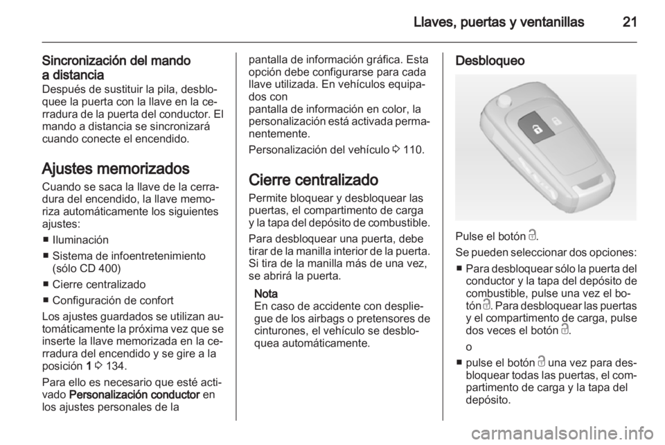 OPEL MERIVA 2011.5 Manual de Instrucciones (in Spanish) OPEL MERIVA 2011.5 Manual de Instrucciones (in Spanish)