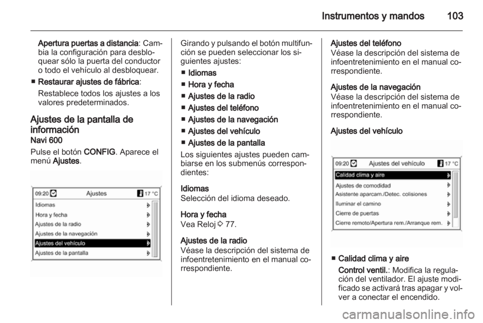 OPEL MOKKA 2013  Manual de Instrucciones (in Spanish) 