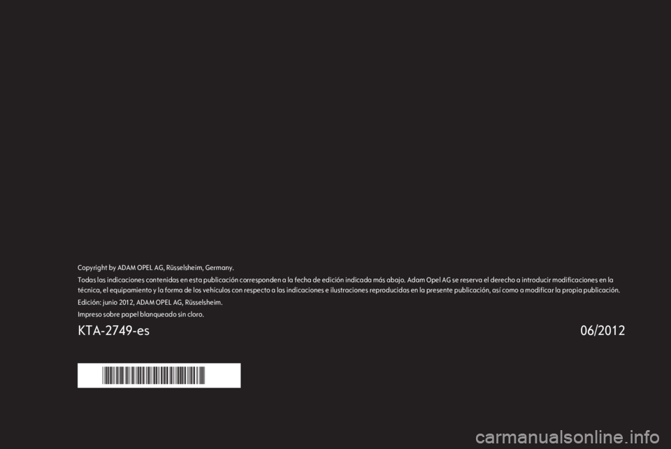 OPEL MOKKA 2013  Manual de Instrucciones (in Spanish) 
