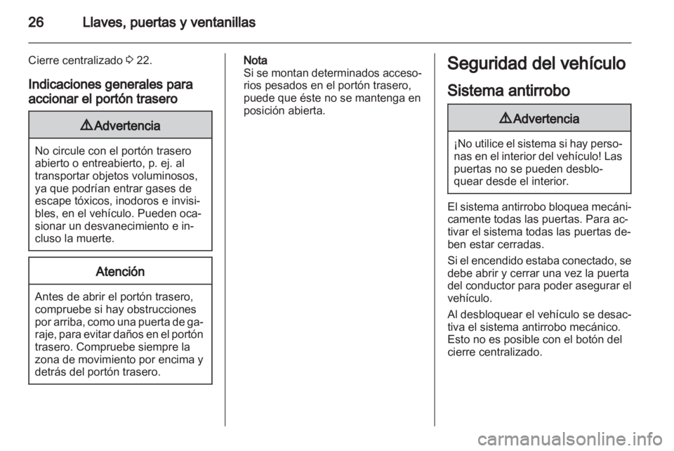 OPEL MOKKA 2013  Manual de Instrucciones (in Spanish) 