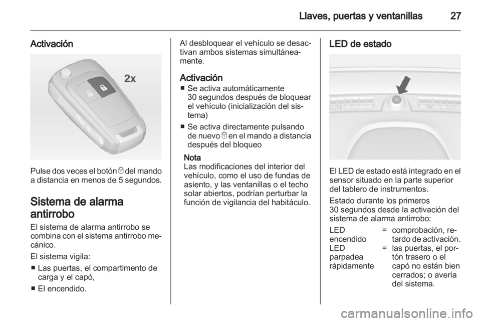 OPEL MOKKA 2013  Manual de Instrucciones (in Spanish) 