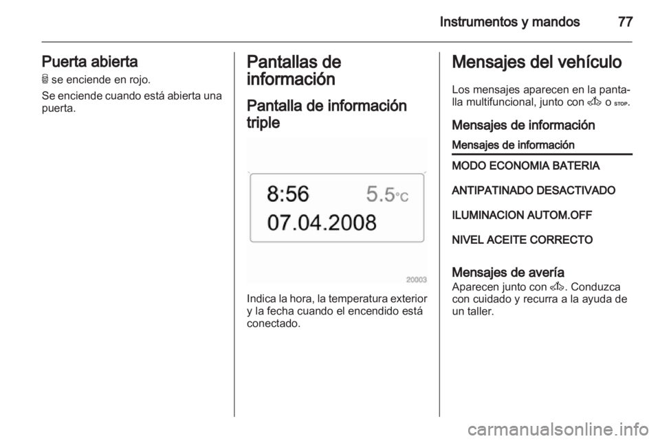 OPEL MOVANO_B 2011.5  Manual de Instrucciones (in Spanish) 