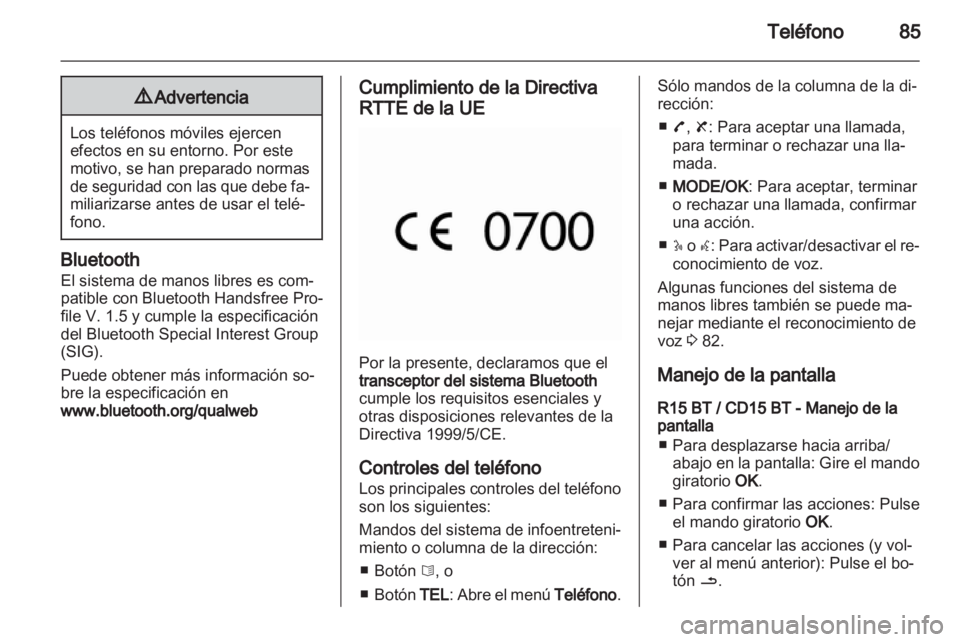 OPEL MOVANO_B 2012.5 Manual de infoentretenimiento (in Spanish) OPEL MOVANO_B 2012.5 Manual de infoentretenimiento (in Spanish)