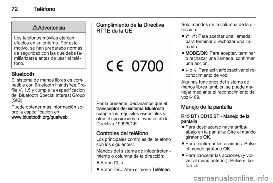 OPEL MOVANO_B 2013.5 Manual de infoentretenimiento (in Spanish) OPEL MOVANO_B 2013.5 Manual de infoentretenimiento (in Spanish)