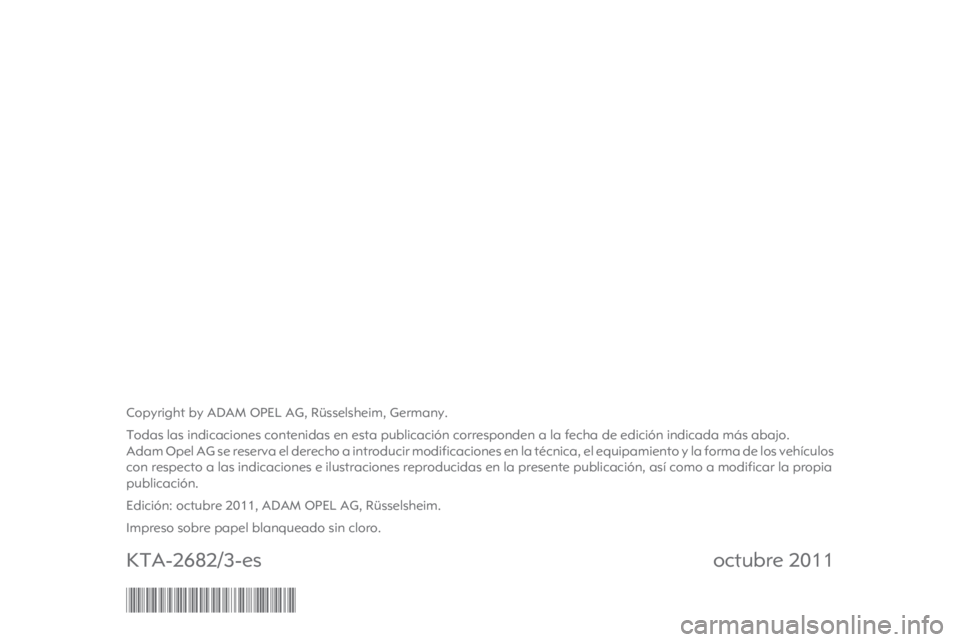 OPEL VIVARO 2012  Manual de Instrucciones (in Spanish) 