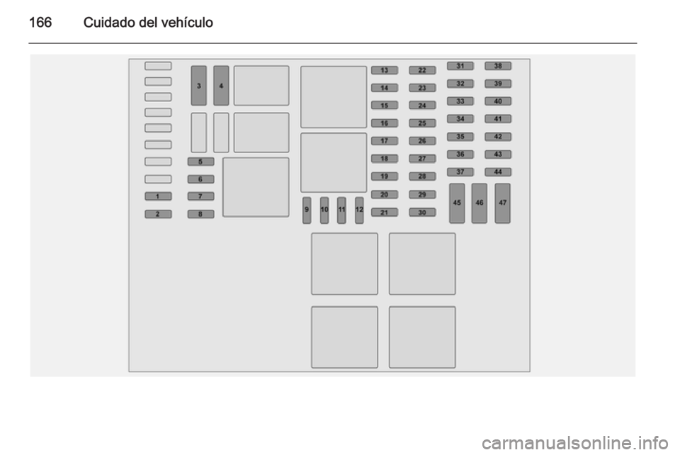 OPEL VIVARO B 2015.5  Manual de Instrucciones (in Spanish) 166Cuidado del vehículo 