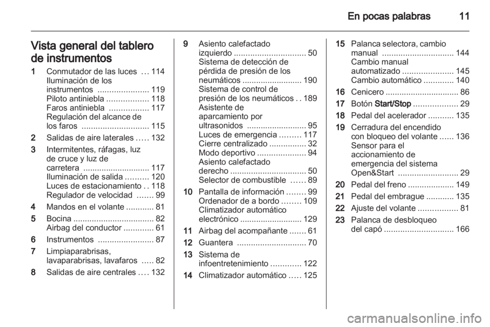 OPEL ZAFIRA 2011 Manual de Instrucciones (in Spanish) OPEL ZAFIRA 2011 Manual de Instrucciones (in Spanish)