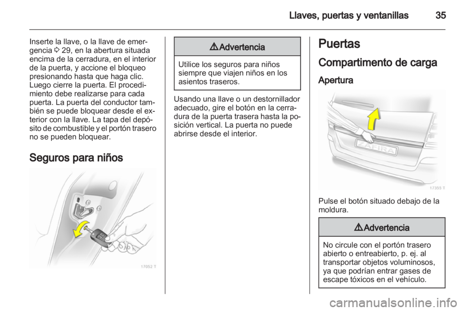 OPEL ZAFIRA 2012  Manual de Instrucciones (in Spanish) 