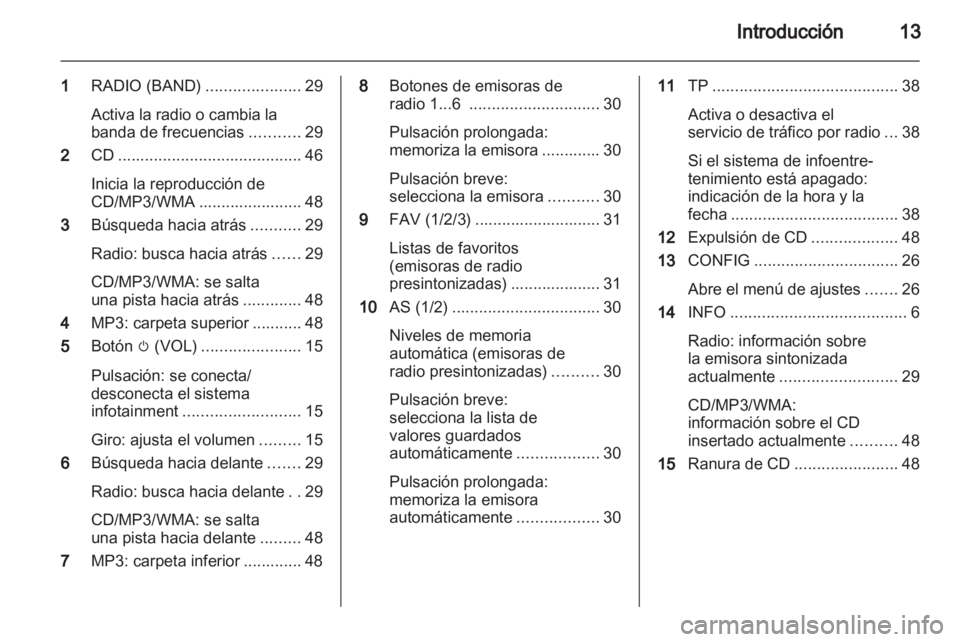OPEL ZAFIRA B 2013 Manual de infoentretenimiento (in Spanish) OPEL ZAFIRA B 2013 Manual de infoentretenimiento (in Spanish)