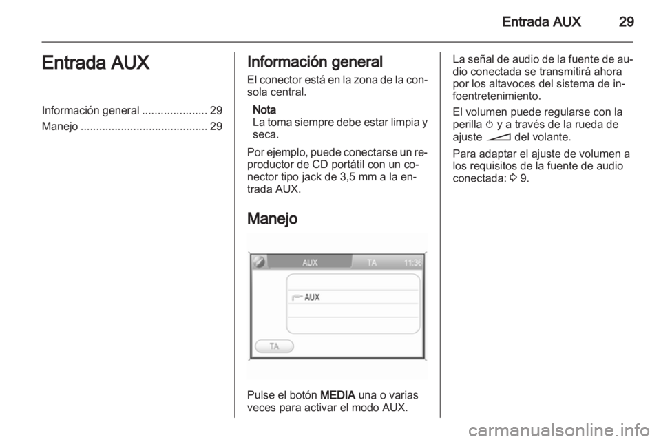 OPEL ZAFIRA B 2014  Manual de infoentretenimiento (in Spanish) 