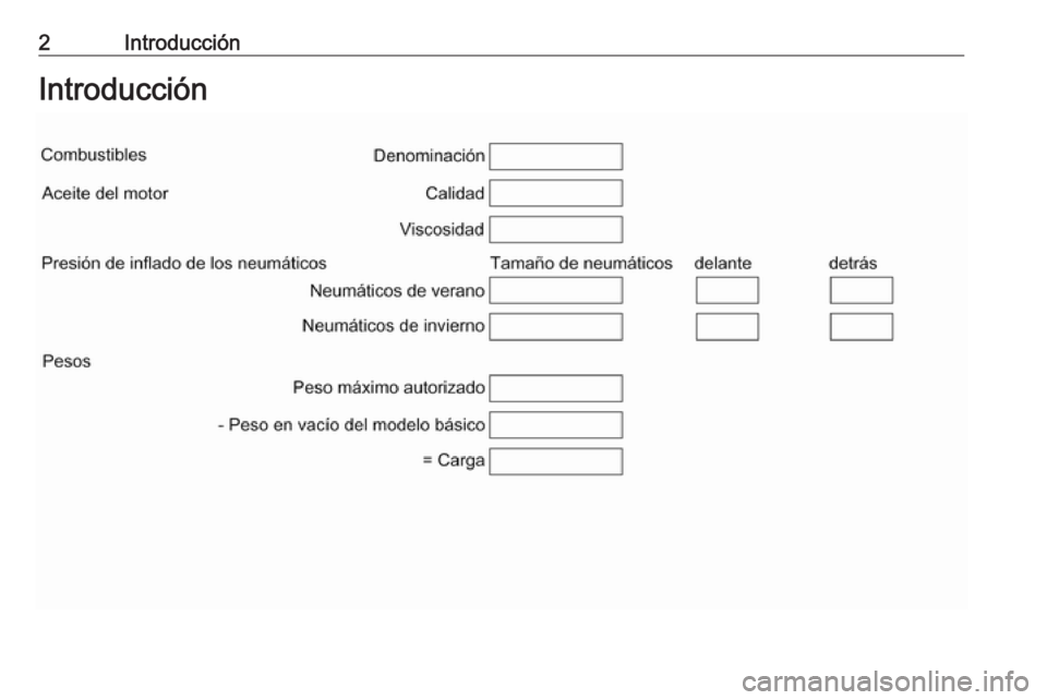 OPEL ZAFIRA C 2017  Manual de Instrucciones (in Spanish) 2IntroducciónIntroducción 