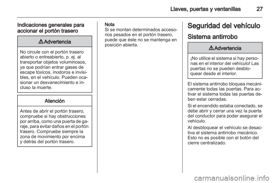 OPEL ZAFIRA TOURER 2012  Manual de Instrucciones (in Spanish) 