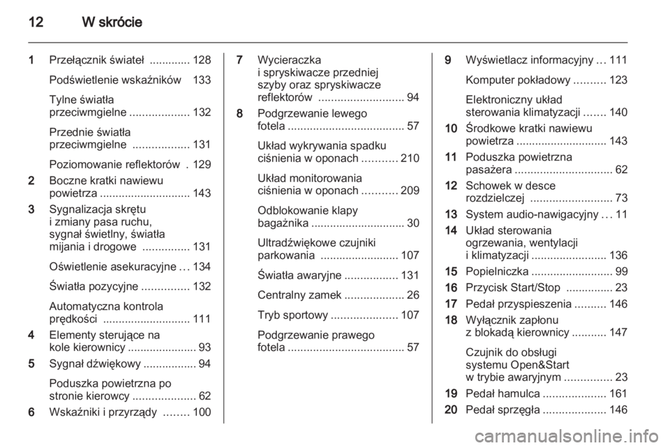 OPEL ASTRA H 2012  Instrukcja obsługi (in Polish) 
