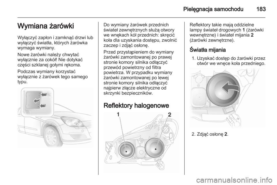 OPEL ASTRA H 2013  Instrukcja obsługi (in Polish) 