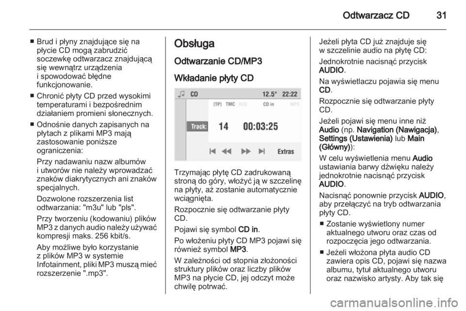 OPEL COMBO 2011  Instrukcja obsługi systemu audio-nawigacyjnego (in Polish) 