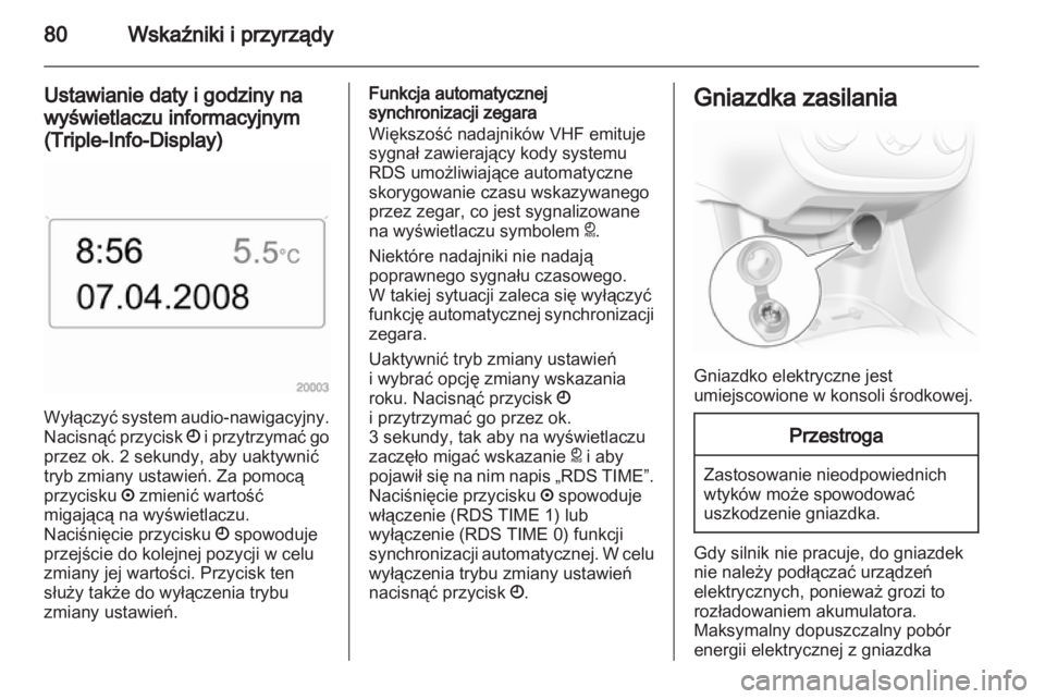OPEL CORSA 2011.5  Instrukcja obsługi (in Polish) 