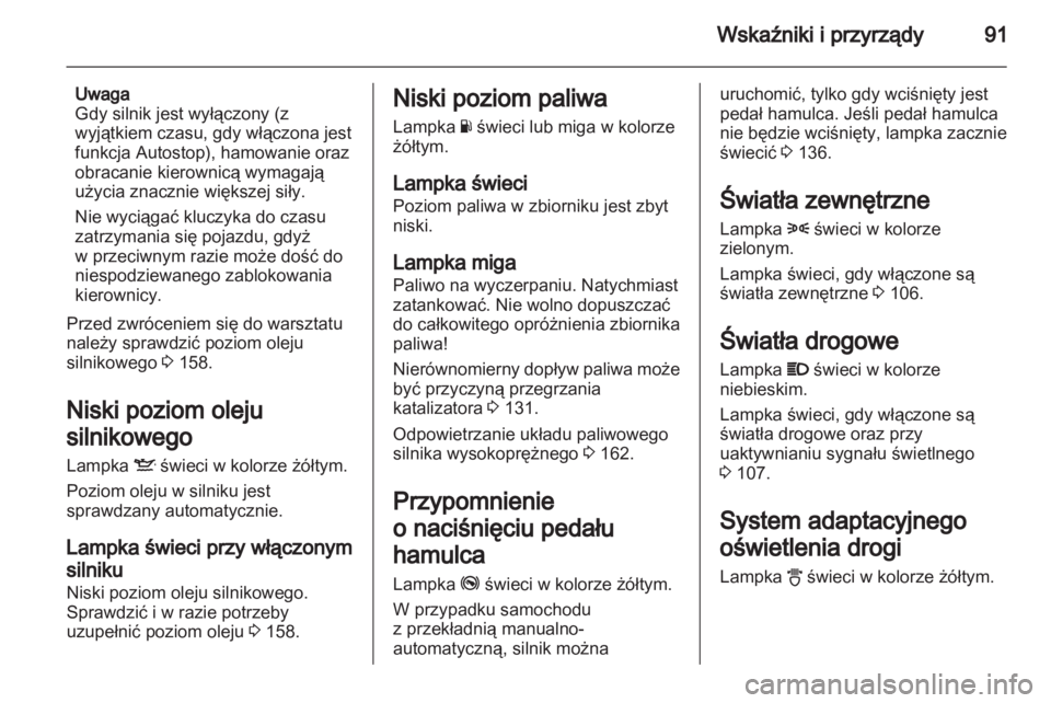 OPEL CORSA 2011.5  Instrukcja obsługi (in Polish) 
