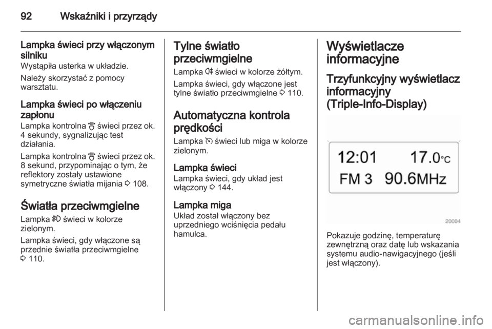 OPEL CORSA 2011.5  Instrukcja obsługi (in Polish) 