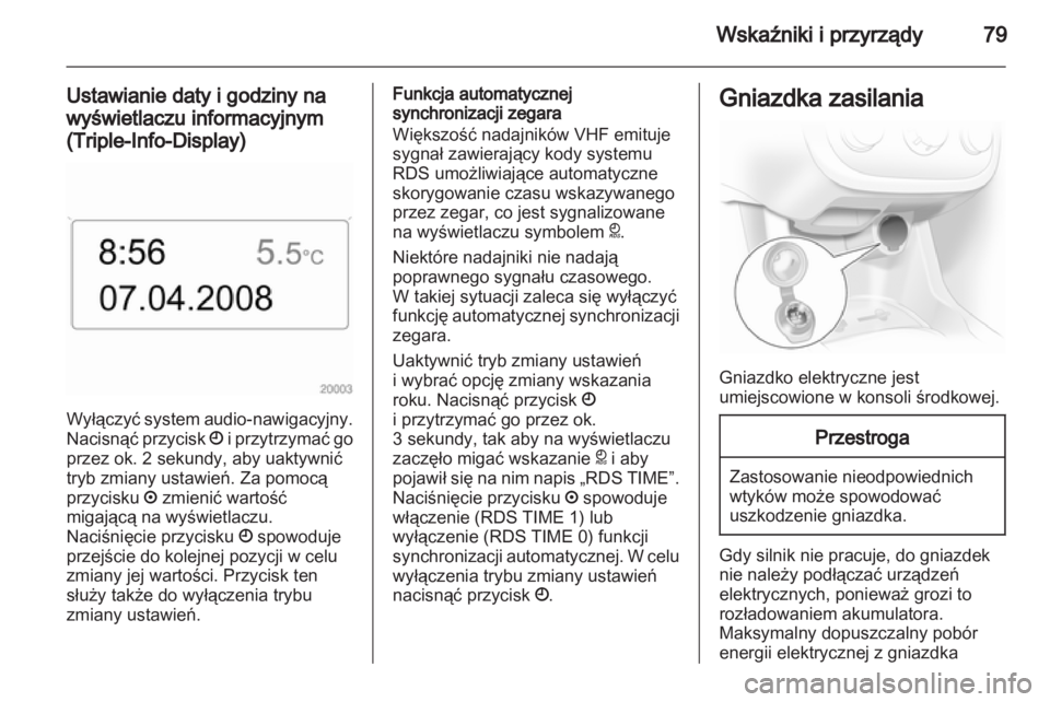 OPEL CORSA 2012.5  Instrukcja obsługi (in Polish) 