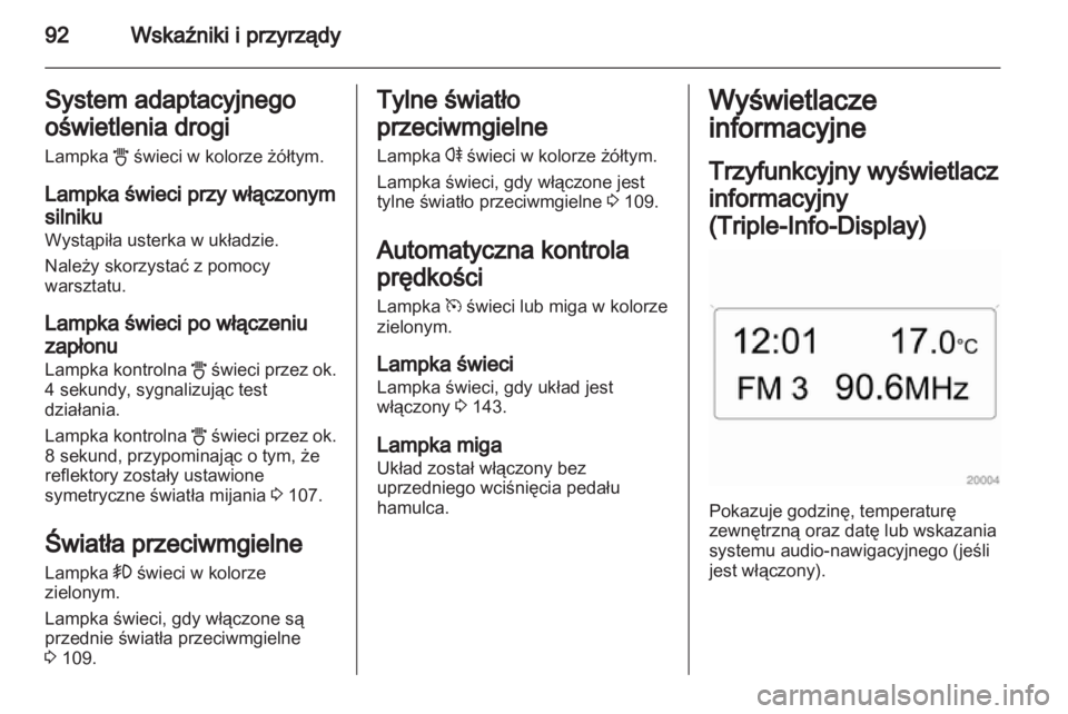 OPEL CORSA 2012.5 Instrukcja obsługi (in Polish) OPEL CORSA 2012.5 Instrukcja obsługi (in Polish)