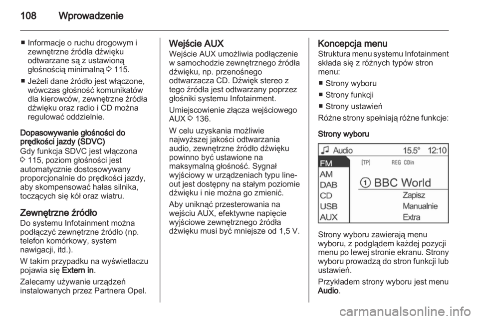 OPEL CORSA 2013.5  Instrukcja obsługi systemu audio-nawigacyjnego (in Polish) 