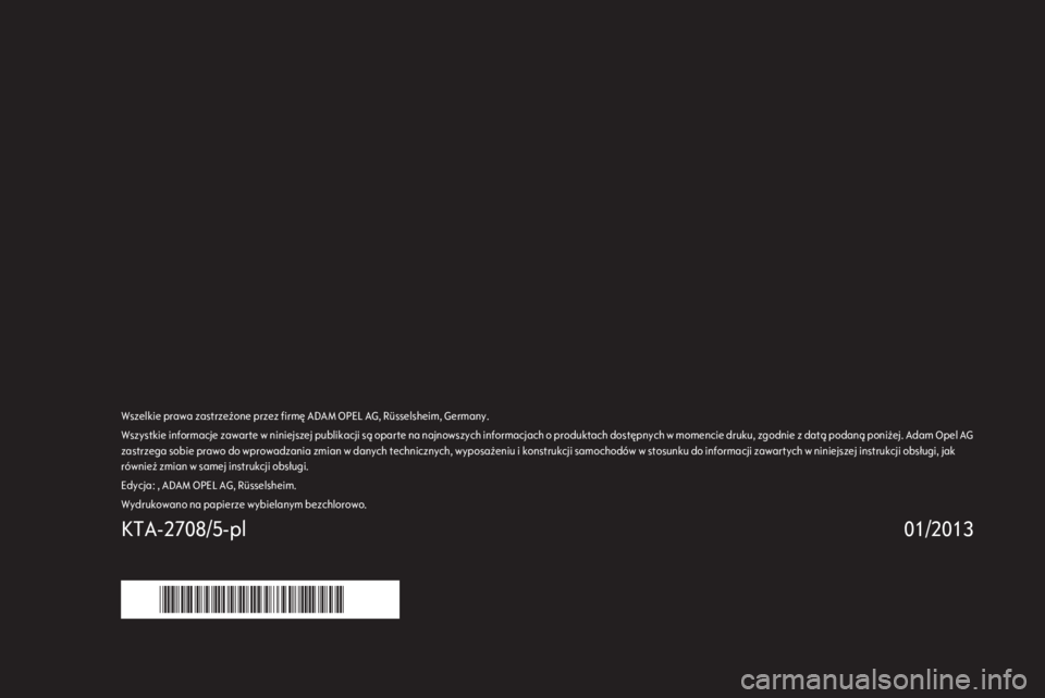 OPEL CORSA 2013.5  Instrukcja obsługi systemu audio-nawigacyjnego (in Polish) 