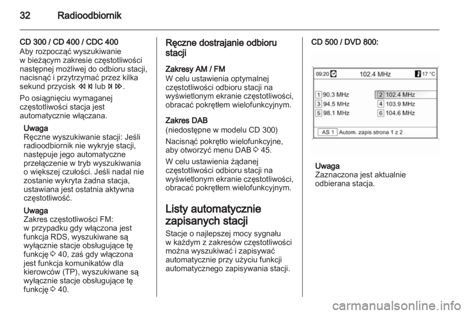 OPEL MERIVA 2011  Instrukcja obsługi systemu audio-nawigacyjnego (in Polish) 