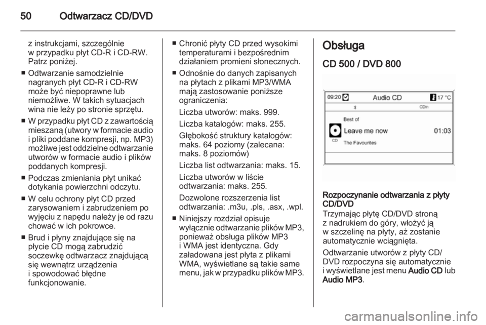 OPEL MERIVA 2011  Instrukcja obsługi systemu audio-nawigacyjnego (in Polish) 