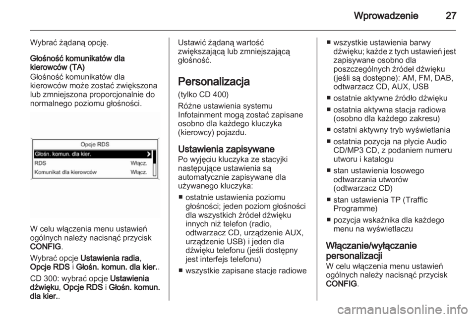 OPEL MERIVA 2011.25  Instrukcja obsługi systemu audio-nawigacyjnego (in Polish) 