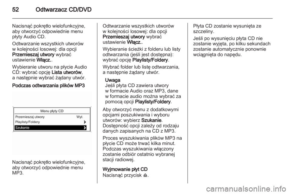 OPEL MERIVA 2011.25  Instrukcja obsługi systemu audio-nawigacyjnego (in Polish) 