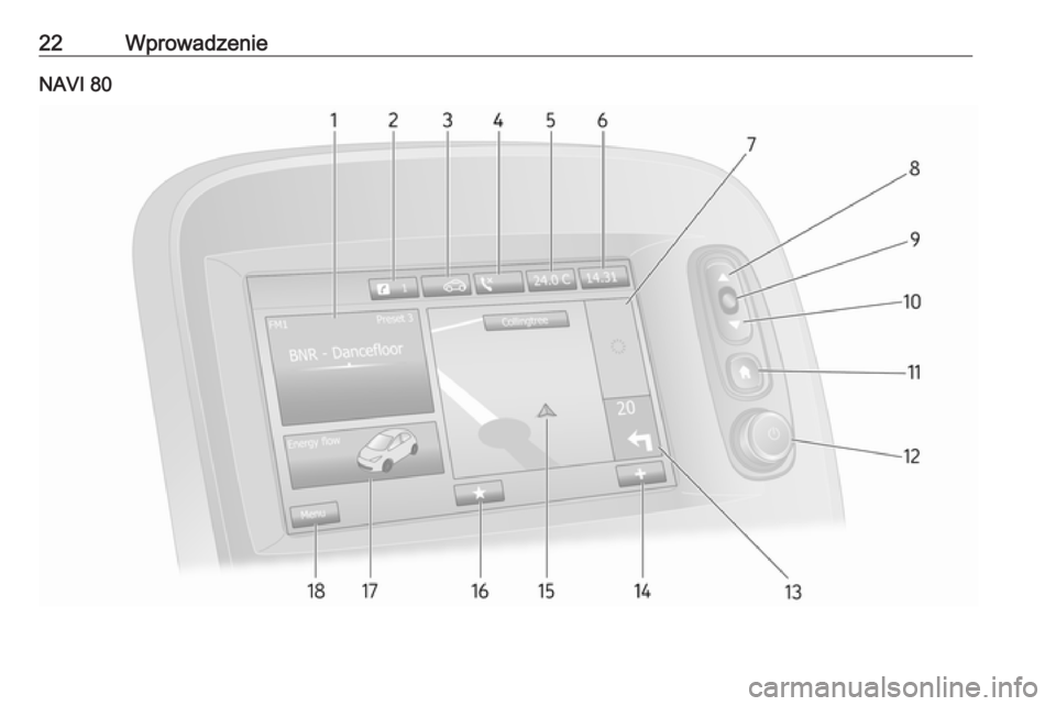 OPEL VIVARO B 2016 Instrukcja obsługi systemu audio-nawigacyjnego (in Polish) 22WprowadzenieNAVI 80 OPEL VIVARO B 2016 Instrukcja obsługi systemu audio-nawigacyjnego (in Polish) 22WprowadzenieNAVI 80