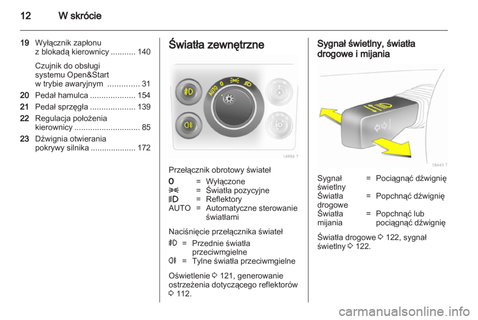 OPEL ZAFIRA 2012 Instrukcja obsługi (in Polish) OPEL ZAFIRA 2012 Instrukcja obsługi (in Polish)