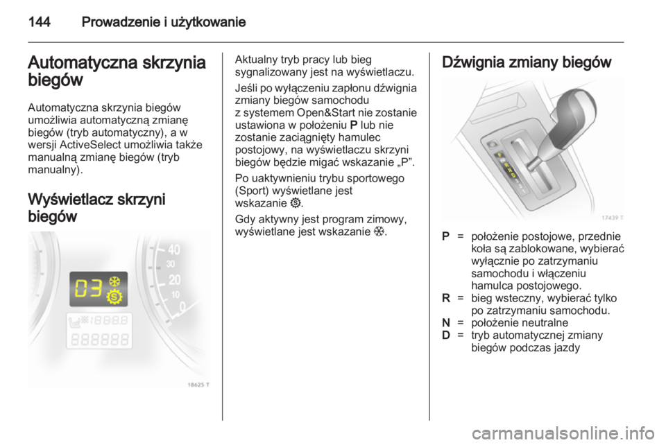 OPEL ZAFIRA 2012 Instrukcja obsługi (in Polish) OPEL ZAFIRA 2012 Instrukcja obsługi (in Polish)